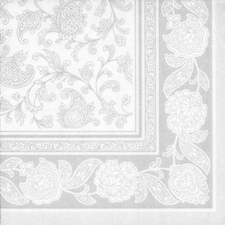 Салфетка 40x40см ROYAL Collection Ornaments белая, 20шт