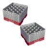 Кассета Camrack на 20 ячеек для мойки и хранения бокалов Ø9.84x25.7см Cambro красный, 2шт