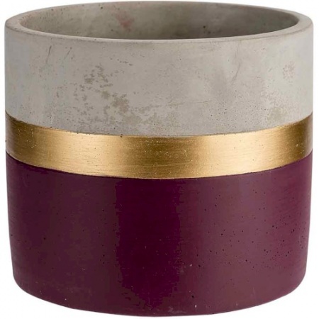 Ваза для цветов Ø13.8х(h)11.5см GOLD METTALIC LINE EGGPLANT