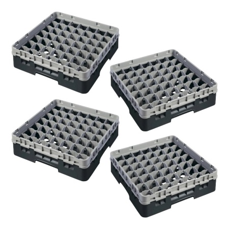 Кассета Camrack на 49 ячеек для мойки и хранения бокалов Ø6.2x9.2см Cambro черный, 4шт
