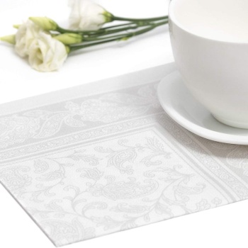 Салфетка 40x40см ROYAL Collection Ornaments белая, 20шт