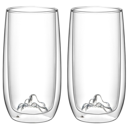 Набор стаканов 350мл термостекло двойные стенки, 2шт