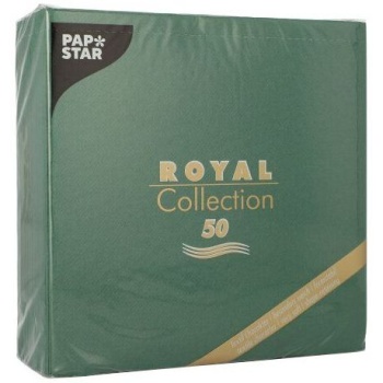 Салфетка 40x40см ROYAL Collection темно-зеленая, 50шт