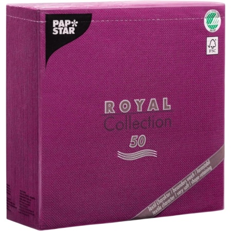 Салфетка 1/4 33x33см ROYAL Collection пурпурная, 50шт