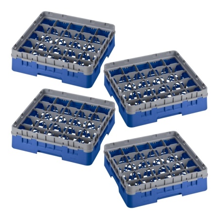 Кассета Camrack на 25 ячеек для мойки и хранения бокалов Ø8.7x9.2см Cambro синий, 4шт