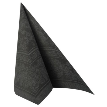 Салфетка 40x40см ROYAL Collection Ornaments черная, 20шт