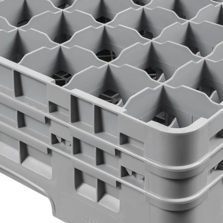 Кассета Camrack на 36 ячеек для мойки и хранения бокалов Ø7.3x15.5см Cambro серый