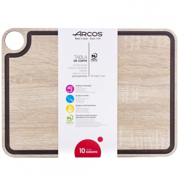 Доска разделочная 38x28см с желобом NATURAL Arcos