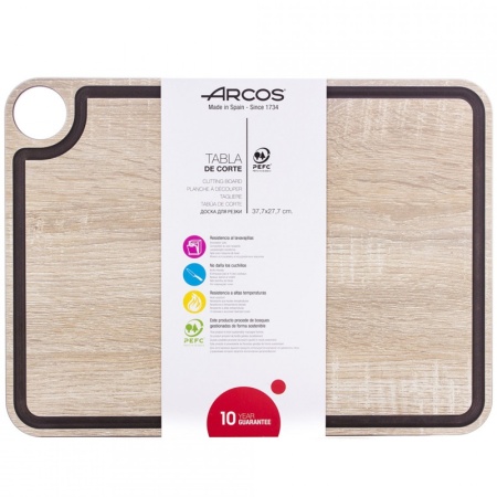 Доска разделочная 38x28см с желобом NATURAL Arcos