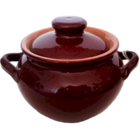 Горшок для тушения керамический 0.5л 1сорт, 9с17 с ручками