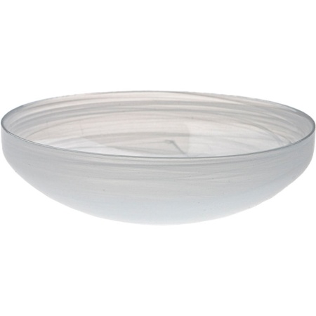 Салатник стеклянный Ø21x(h)5.5см Ethos белый дым