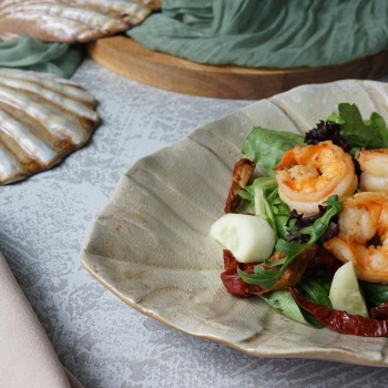 Блюдо 24см 225мл Лист "Pearl Frutti di Mare" керамика