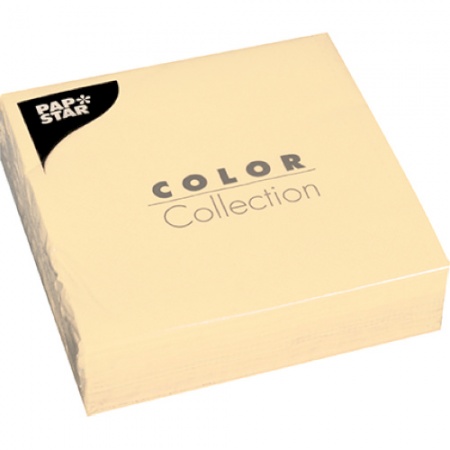Салфетка 3сл 33x33см COLOR Collection кремовая, 50шт