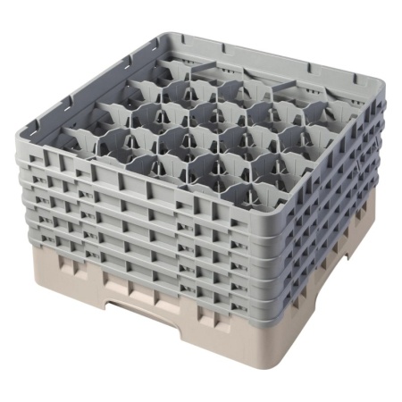 Кассета Camrack на 20 ячеек для мойки и хранения бокалов Ø9.84x25.7см Cambro бежевый