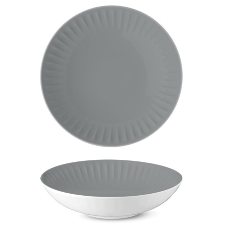 Тарелка глубокая Ø22см RIBBY графит