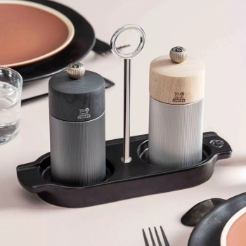 Подставка для мельниц 18см Linéa черная с ручкой