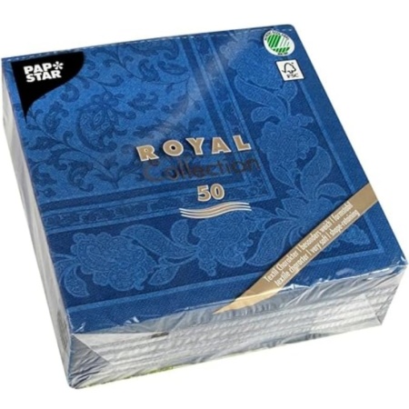 Салфетка 40x40см ROYAL Collection Ornaments темно-синяя, 50шт