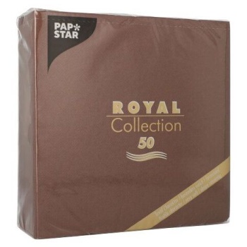 Салфетка 40x40см ROYAL Collection коричневая, 50шт