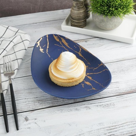 Тарелка 24.5x18см BLUE GOLD