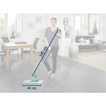 Швабра для пола Profi XL 42см micro duo со стальной ручкой 140см