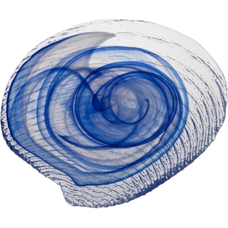 Блюдо стеклянное 25.5x23.5x(h)2.5см Clamocs синее