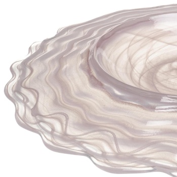 Блюдо стеклянное Ø27x(h)2см Osho розовый дым