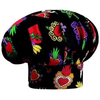 Фартук с нагрудником и карманом, колпак поварской - цвет hearts - 100% хлопок - 190г/м2