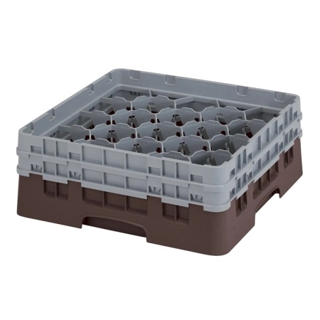 Кассета Camrack на 20 ячеек для мойки и хранения бокалов Ø9.84x13.3см Cambro коричневый
