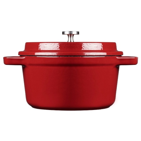 Кокот с крышкой Ø12см 350мл красный