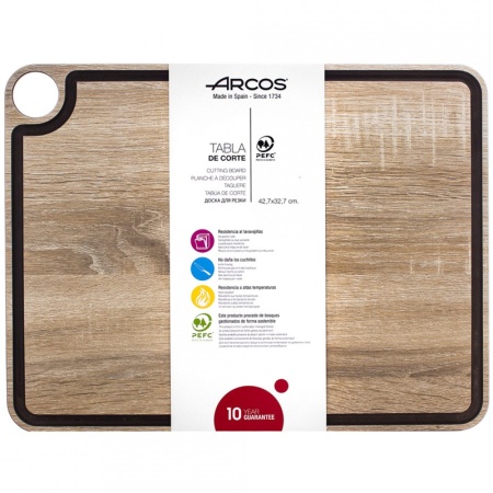 Доска разделочная 43x33мм с желобом NATURAL Arcos