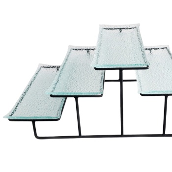 Фуршетная подставка с 5 стеклянными блюдами 41.5x24.5x15см