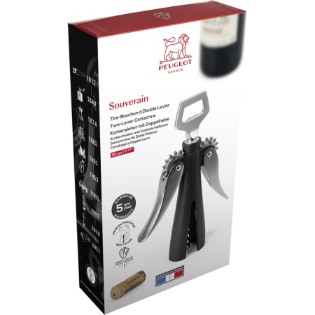 Штопор с двойным рычагом SOUVERAIN Black