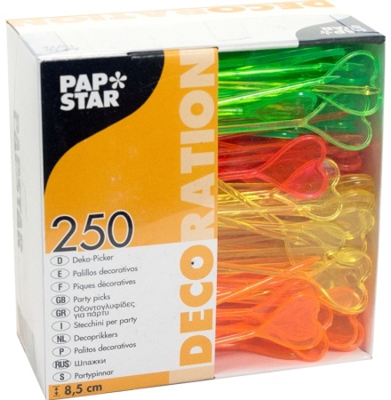 Деко-пика 8.5см 'Сердце', 250шт