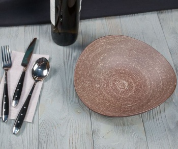 Блюдо, салатник 800мл 24.5x21.5x8см Brown TAIGA Untouched