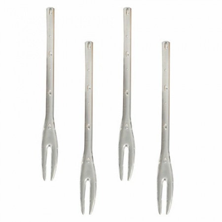 Деко-пика вилка 12см прозрачная, 100шт