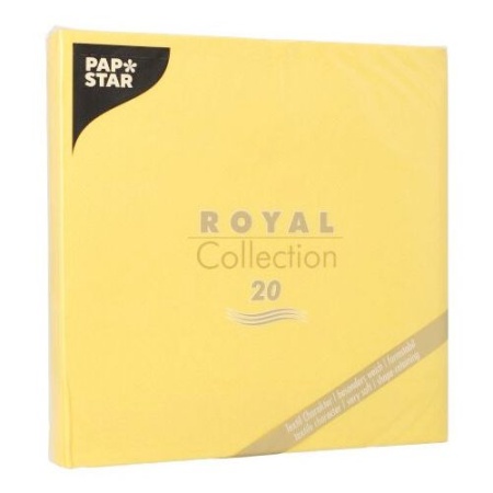 Салфетка 40x40см ROYAL Collection желтая, 20шт