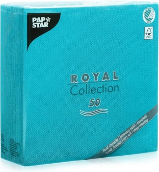 Салфетка 40x40см ROYAL Collection бирюзовая, 50шт