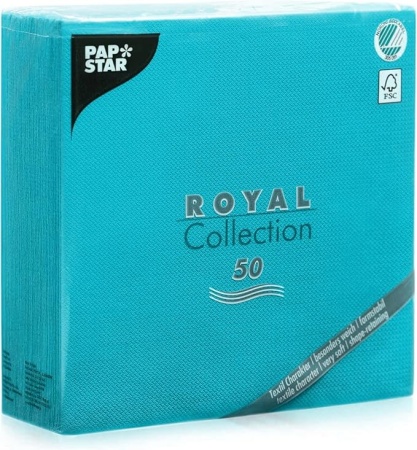 Салфетка 40x40см ROYAL Collection бирюзовая, 50шт
