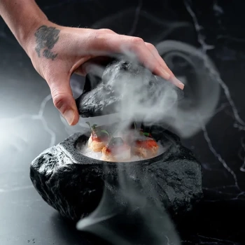 Блюдо для подачи с крышкой 16.5см Natural stone - Raw by RBC