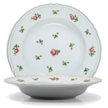 Тарелка глубокая Ø23.5см ANTHIROS green rim