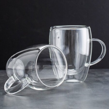 Кружка необжигающая 350мл термостойкое стекло, 2шт
