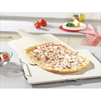 Камень для запекания пиццы 38х33см с деревянной лопаткой