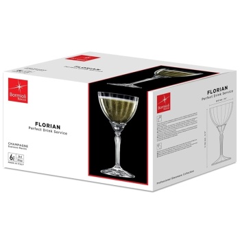 Набор бокалов для шампанского и коктейлей 240мл Espresso Martini FLORIAN, 6шт