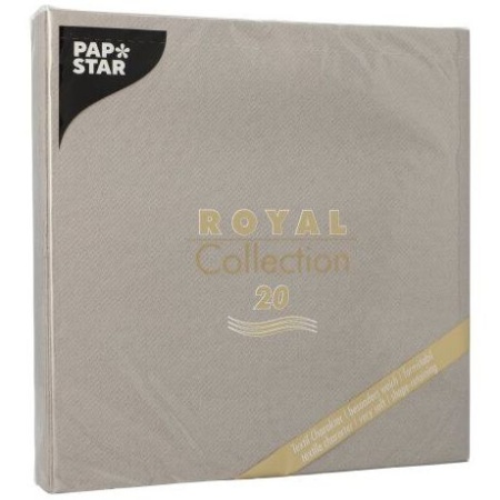 Салфетка 40x40см ROYAL Collection серая, 20шт