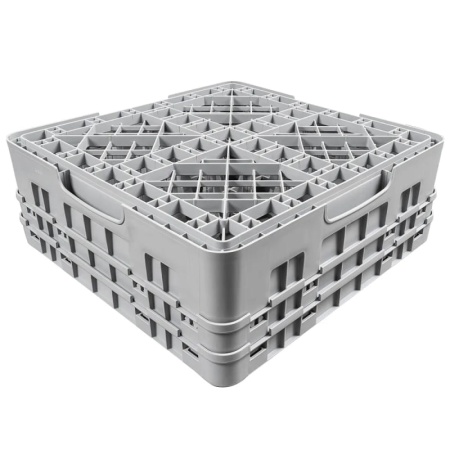 Кассета Camrack на 36 ячеек для мойки и хранения бокалов Ø7.3x15.5см Cambro серый