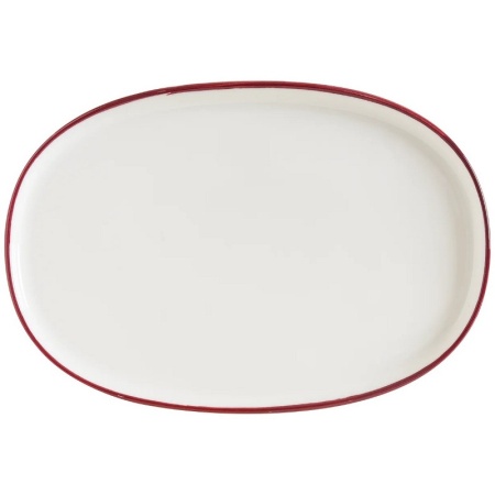 Блюдо, тарелка овальная 34x23см LINEA Burgundy Hygge