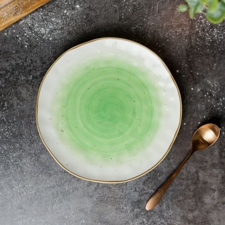 Тарелка круглая Ø19см THE SUN зеленый цвет