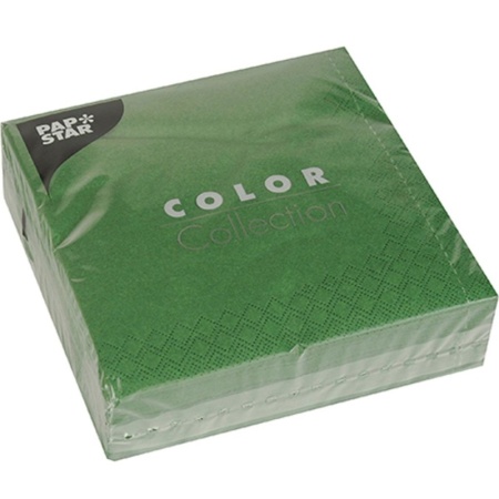 Салфетка 3сл 33x33см COLOR Collection темно-зеленая, 50шт
