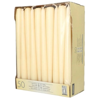 Свеча 25см Ø22мм слоновая кость Pap Star, 50шт
