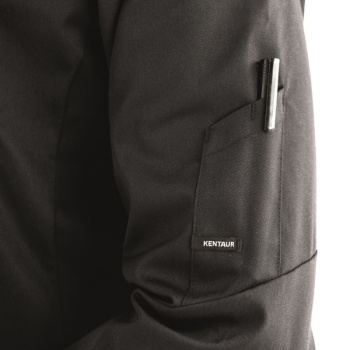 Китель повара/официанта - модель 23501 - цвет черный - 65% полиэстер, 35% хлопок - 245 г/м2